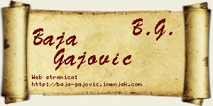 Baja Gajović vizit kartica